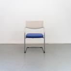 1x Vitra Visavis Vergaderstoel Blauw Stof - Chroom, Ophalen of Verzenden, Zo goed als nieuw, Blauw, Metaal