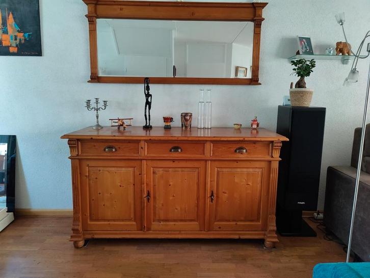 Oud grenen buffetkast, Huis en Inrichting, Kasten | Dressoirs, Gebruikt, 150 tot 200 cm, 50 tot 75 cm, Ophalen