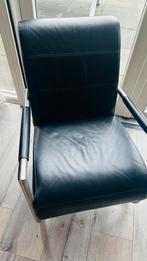 H&H leren stoel fauteuil zwart woonkamer henders en hazel, Huis en Inrichting, Stoelen, Ophalen, Gebruikt, Zwart, Leer