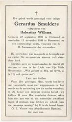 Gerardus Smulders 1898 Helmond + 1958 Roermond, 60 jr, Verzenden, Bidprentje