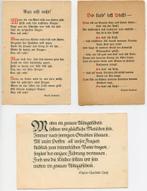3x ansicht Duitse gedichten, Lemmer, Edelfret(?), Leich, Verzenden, 1920 tot 1940, Sterren en Beroemdheden