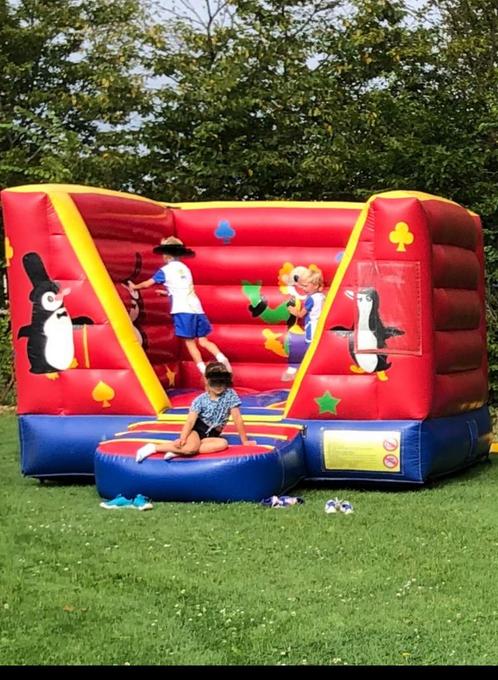 Springkussen, Buikschuifbaan, stropdas schieten, Kinderen en Baby's, Speelgoed | Buiten | Springkussens, Gebruikt, Ophalen