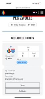Kaartje telstar pec, Tickets en Kaartjes, Losse kaart, Eén persoon
