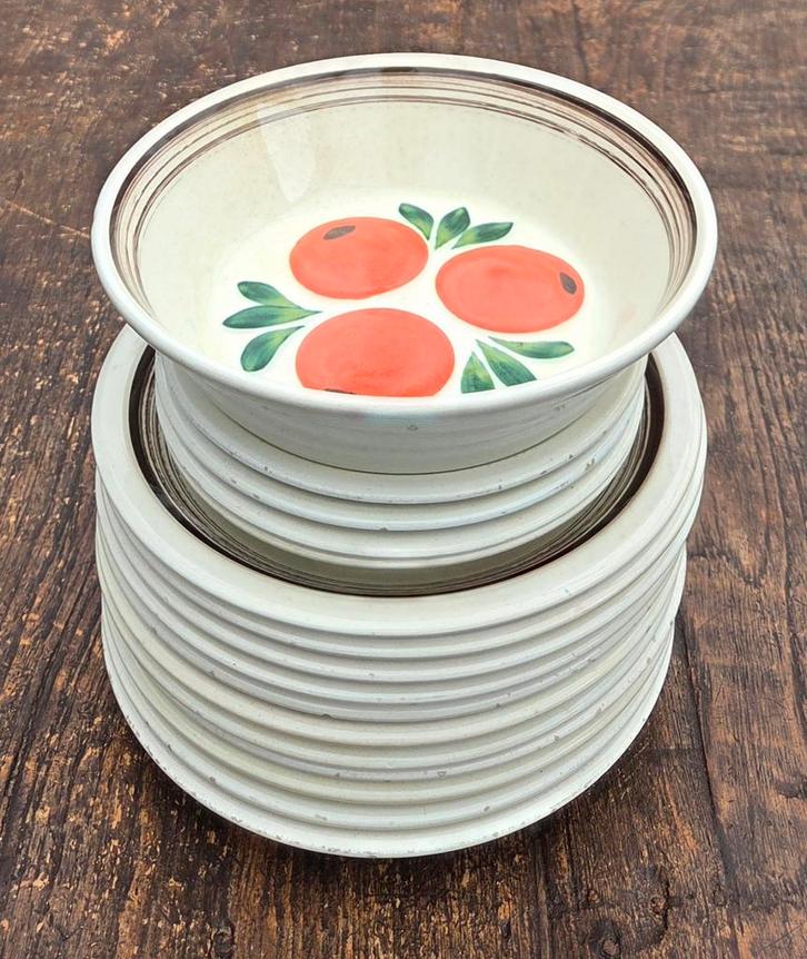 Handbeschilderde San Marciano keramische schaal en borden, Antiek en Kunst, Antiek | Servies los, Ophalen of Verzenden