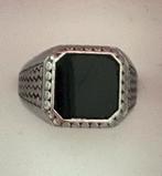 Stalen heren zegelring maat 21, Sieraden, Tassen en Uiterlijk, Ringen, 20 of groter, IJzer of Staal, Heer, Ophalen of Verzenden