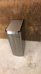 Simple human touch bar vuilnis bak rvs geborsteld, Gebruikt, Met pedaal, 50 tot 75 cm, Ophalen of Verzenden