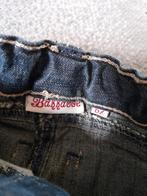 Donkerblauwe broek Met bloemen riem maat 62 h4, Broekje, Meisje, Onbekend, Ophalen of Verzenden