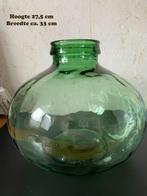 Unieke vintage Viresa glazen bolvaas gistfles, Ophalen of Verzenden, Minder dan 50 cm, Groen, Glas