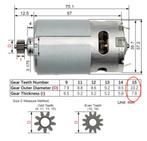 Motor DC14.4V 15 teeth RS550 (o.a.Bosch), Ophalen of Verzenden, Nieuw