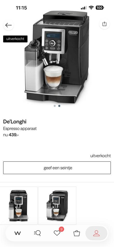 De'Longhi Espresso cappuccino Apparaat - Perfecte Koffie!, Witgoed en Apparatuur, Koffiezetapparaten, Gebruikt, Koffiebonen, Espresso apparaat