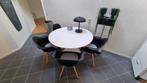 Ronde eettafel met design stoelen, Huis en Inrichting, Tafels | Eettafels, Ophalen, Gebruikt, 100 tot 150 cm, 50 tot 100 cm