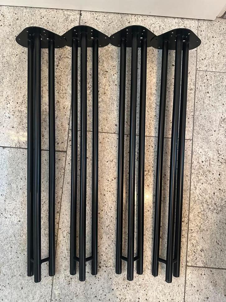 4 x tafelpoot zwart metaal, 72 cm hoog, Huis en Inrichting, Tafelonderdelen, Zo goed als nieuw, Tafelpoot, 50 tot 100 cm, Minder dan 50 cm