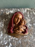 Lucky Vintage antiek brocante wandbeeld Maria en kind, Ophalen of Verzenden, Zo goed als nieuw, Beeld(je)
