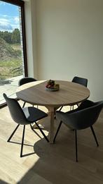 Ronde Eettafel 119cm - Houtlook, Huis en Inrichting, Tafels | Eettafels, Ophalen, Kunststof, 100 tot 150 cm, Rond