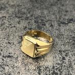 14k gouden ring zegelring nieuw italy, Ophalen of Verzenden, Nieuw, Goud
