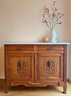 Antiek dressoir / commode marmer blad, Ophalen, Zo goed als nieuw, 25 tot 50 cm