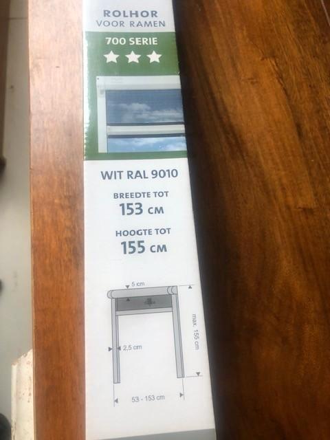 Bruynzeel Rolhor (wit 1.53 x 1.55), Doe-het-zelf en Verbouw, Deuren en Horren, Nieuw, Overige typen, Minder dan 200 cm, 120 cm of meer