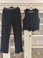 Broekpak Mepa gillet met broek zwart krijtstreep Maat L zgan, Maat 38/40 (M), Zwart, Ophalen of Verzenden, Zo goed als nieuw
