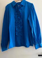 Norah blouse met pofmouwen en ruches maat 44, Ophalen of Verzenden, Zo goed als nieuw, Maat 42/44 (L), Blauw