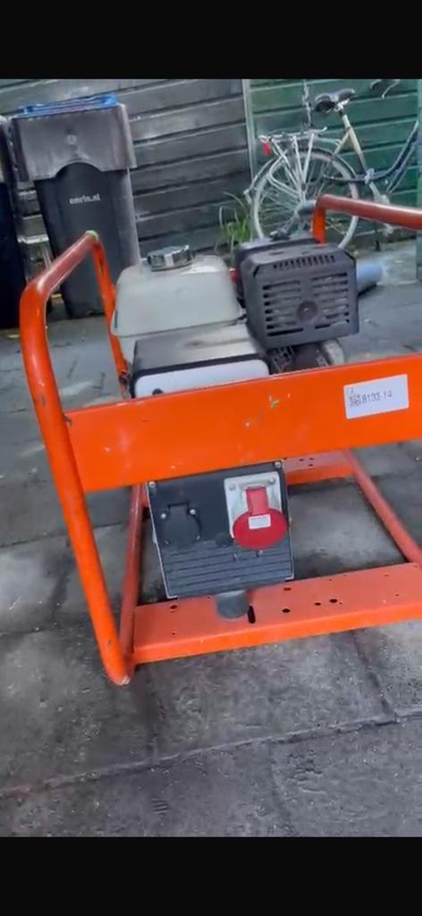 Honda 7kva aggregaat generator met krachtstroom, Doe-het-zelf en Verbouw, Aggregaten, Zo goed als nieuw, Benzine, Minder dan 5 kVA