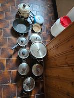 pannen. Gebruikt. Staat in Borger!, Gebruikt, Pannenset, Ophalen of Verzenden, Rvs