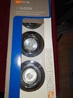 Halogeen Inbouwspots 3x50W - Nieuw in Verpakking!, Metaal of Aluminium, Halogeen, Nieuw, Ophalen of Verzenden