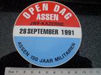 sticker jwf kazerne assen open dag 1991 leger army logo, Verzenden, Zo goed als nieuw, Bedrijf of Vereniging