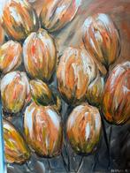 Bloemen Tulpen,  acryl verf 78x58cm, Antiek en Kunst, Kunst | Schilderijen | Klassiek, Ophalen of Verzenden