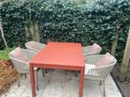 Fermob Ribambelle XL tafel &4 MOOD Tribu Stoel(with covers), Ophalen, Zo goed als nieuw, Vierkant, Metaal