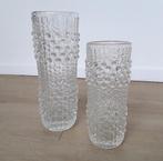 Candle Wax vazen, Hermanova Hut, 18cm en 23cm hoog, setprijs, Overige kleuren, Ophalen of Verzenden, Minder dan 50 cm, Glas