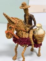 Handgemaakt vintage rieten ezel met rijder folkloristisch, Antiek en Kunst, Ophalen of Verzenden