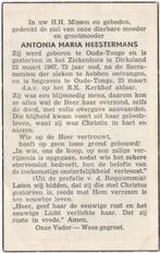 Antonia Heestermans 1893 Oude-Tonge + 1967 Dirksland, 73 jr, Verzenden