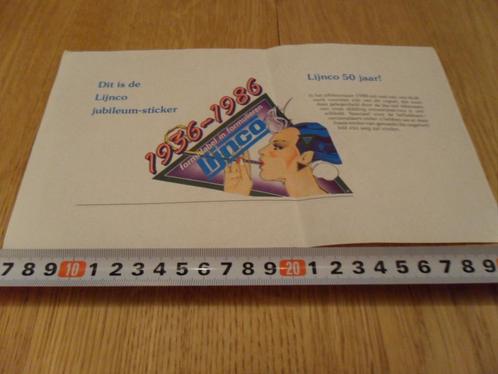 sticker Dit is de Lijnco jebileum sticker 1936 - 1986 50 j, Verzamelen, Stickers, Zo goed als nieuw, Bedrijf of Vereniging, Ophalen