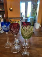 Antieke Kristallen Glazen - Kleurrijk!, Antiek en Kunst, Antiek | Glas en Kristal, Ophalen of Verzenden