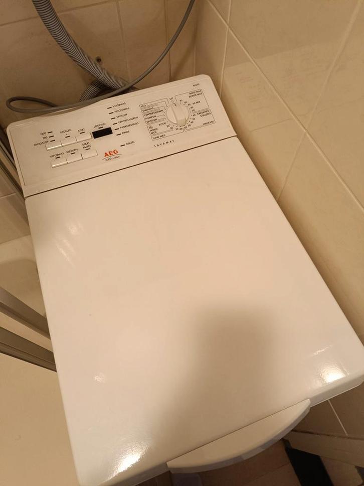 Gratis AEG wasmaschine - deksel defect, Witgoed en Apparatuur, Wasdrogers, Gebruikt, Overige typen, Bovenlader, 6 tot 8 kg, 85 tot 90 cm