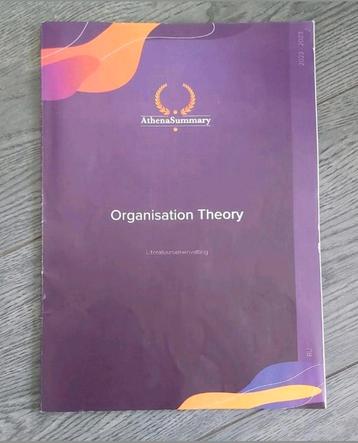 Organisation Theory - Athena Summary beschikbaar voor biedingen