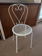 Brocant wit ijzeren stoeltje, Huis en Inrichting, Stoelen, Ophalen, Zo goed als nieuw, Wit, Eén