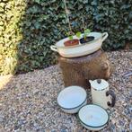 Brocante emaille theepot en kommen!!!!!, Antiek en Kunst, Antiek | Emaille, Ophalen of Verzenden