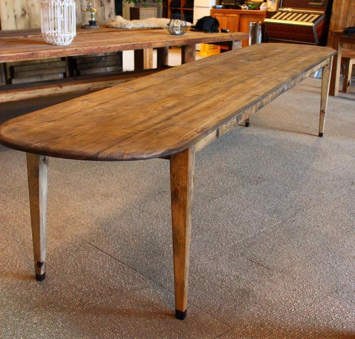 Kloostertafel Wijnproeverij tafels uit Frankrijk, Huis en Inrichting, Tafels | Eettafels, Gebruikt, 50 tot 100 cm, 200 cm of meer