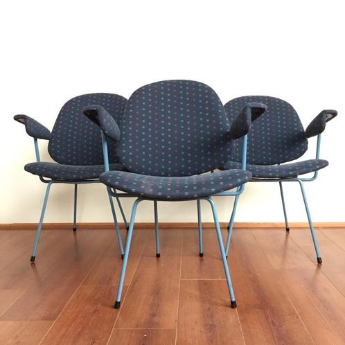 Gispen Kembo fauteuil jaren 50 Rietveld en Gispen design, Huis en Inrichting, Fauteuils, Gebruikt, Hout, Metaal, Stof, Overige materialen