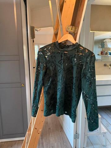 Groene kanten blouse - Maat M beschikbaar voor biedingen