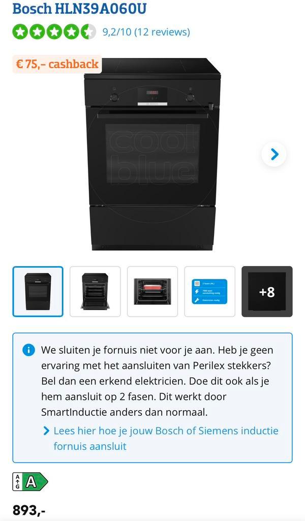 Bosch inductie fornuis HLN39A060U, Witgoed en Apparatuur, Fornuizen, Zo goed als nieuw, Ophalen of Verzenden