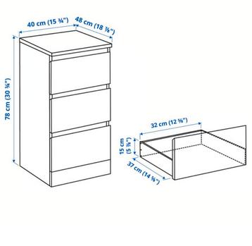 Ikea Malm ladekast - Zwartbruin - afbeelding 2