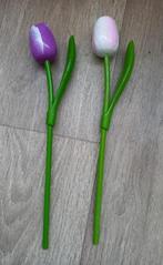 * 2 mooie houten tulpen *, Huis en Inrichting, Woonaccessoires | Kunstplanten en Kunstbloemen, Verzenden, Zo goed als nieuw, Binnen
