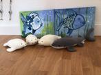 Leuke knuffels en schilderijtjes voor kinder ( vissen) kamer, Ophalen, Zo goed als nieuw