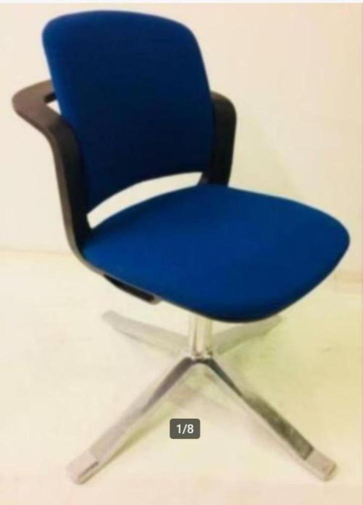 Hag vergaderstoel, Huis en Inrichting, Stoelen, Gebruikt, Vijf, Zes of meer stoelen, Blauw, Ophalen of Verzenden