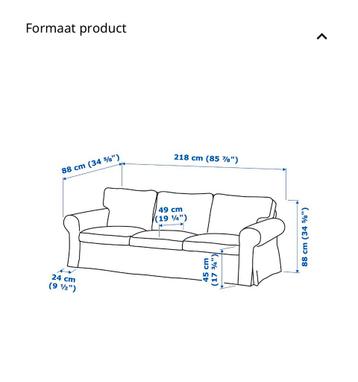 3-Zits ektorp bank met poef - afbeelding 3