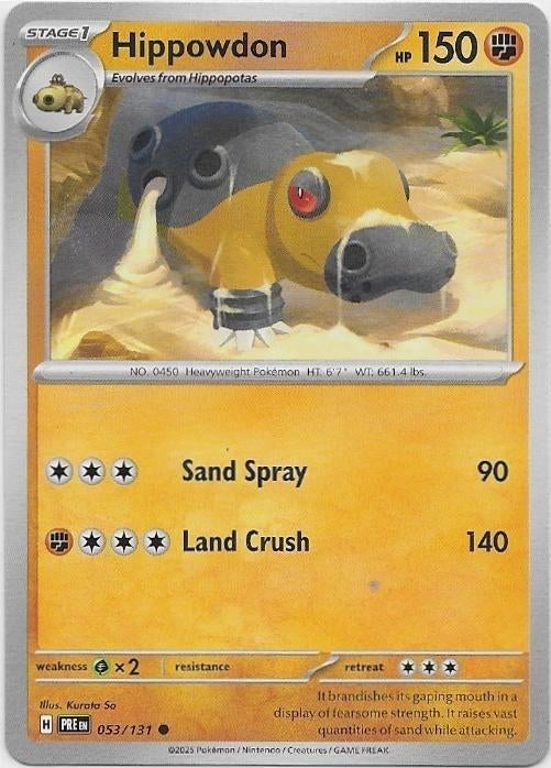 Prismatic Evolutions,  Hippowdon [common] 53/131, Ophalen of Verzenden, Nieuw, Losse kaart