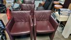 Set van 4 lederen eetkamerstoelen, Huis en Inrichting, Bruin, Leer, Ophalen of Verzenden, Zo goed als nieuw