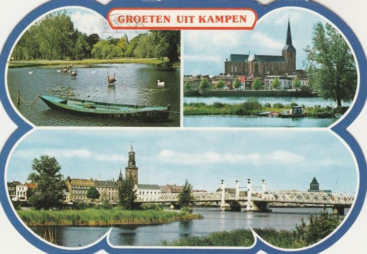 KAMPEN Vijver IJssel Kerk Groeten Stanskaart, Verzamelen, Ansichtkaarten | Nederland, Ongelopen, Overijssel, 1980 tot heden, Verzenden